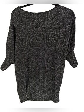 Metallic Black Crewneck Sweater